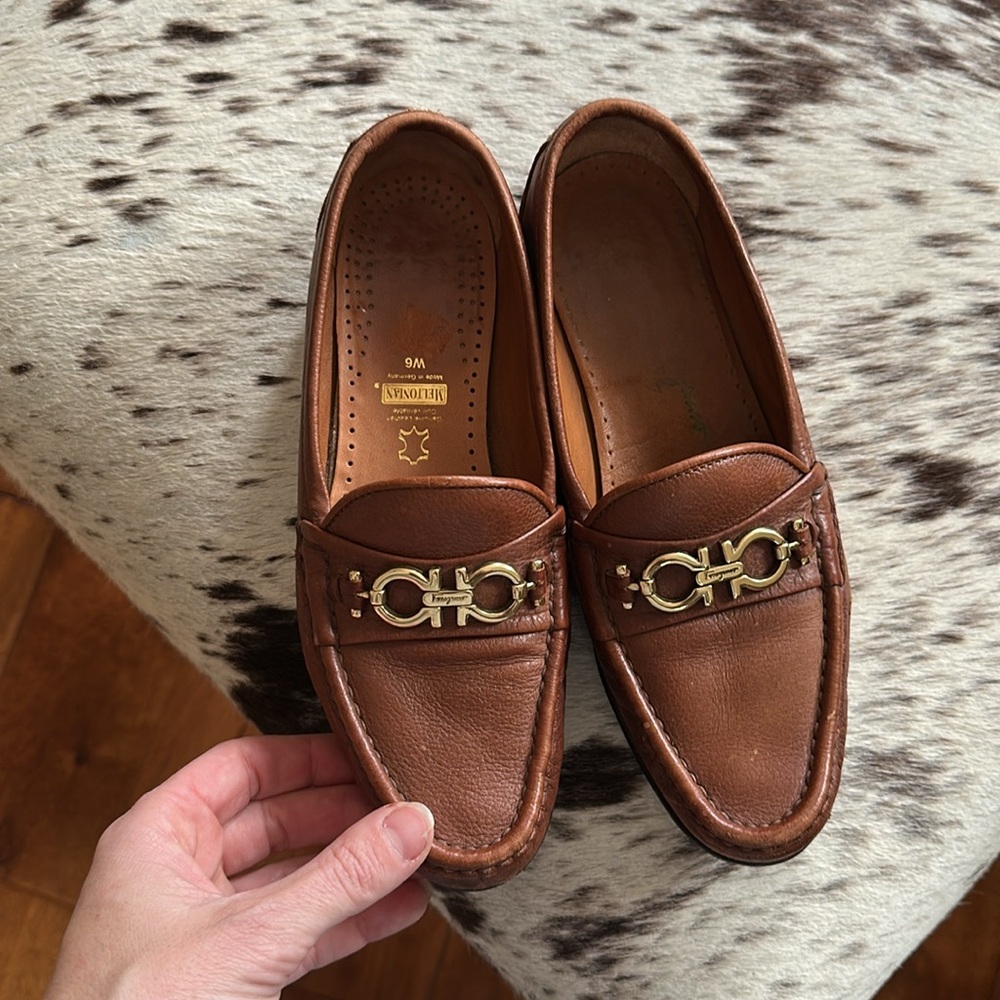 Salvatore Ferragamo Brown Leather Loafers
